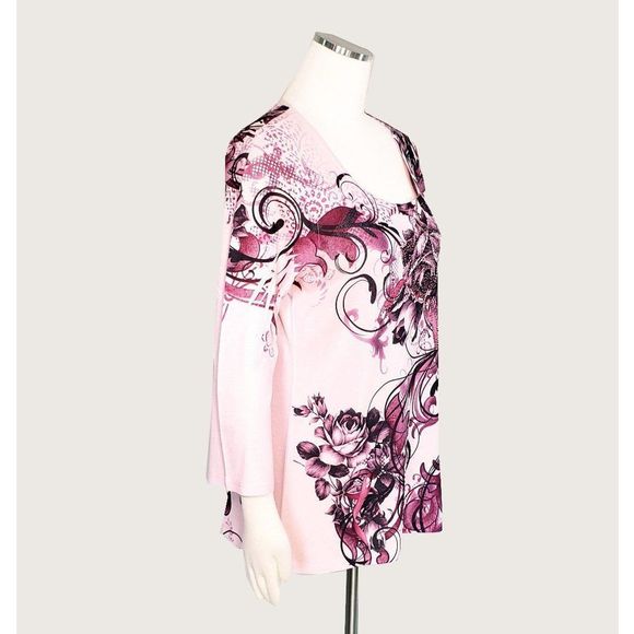 ** Style&co. Beaded Floral Top - Picture 4 of 8